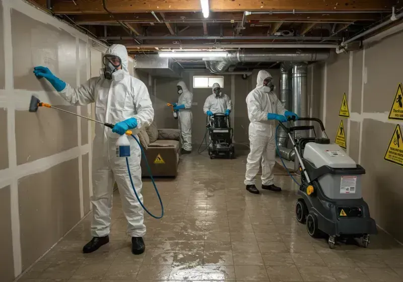 Basement Moisture Removal and Structural Drying process in Foscoe, NC